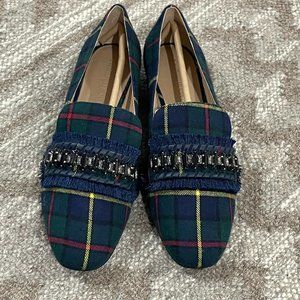 Brand New Jack Rogers Plaid Embellished Flats Sz. 7.5